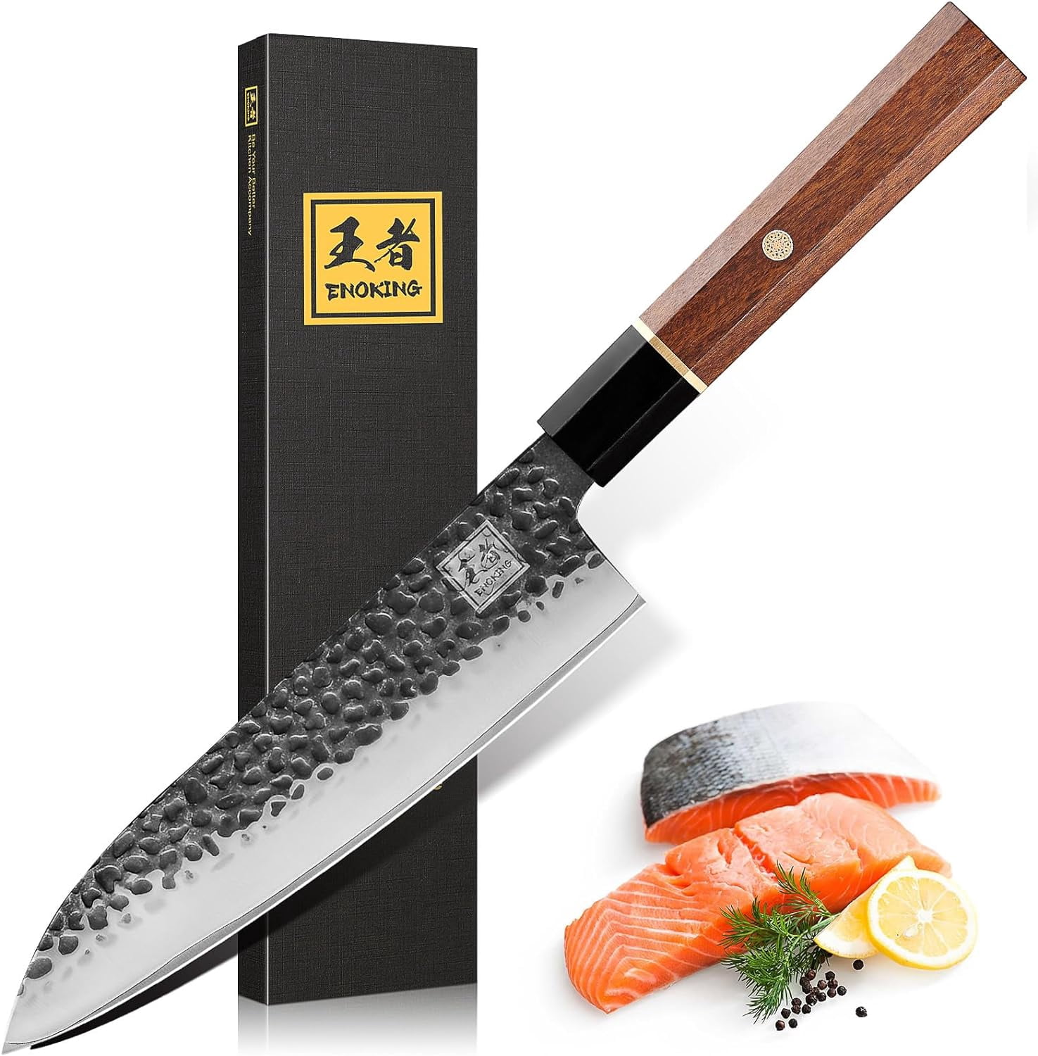 ENOKING Japanese Kitchen Knife, Hand Forged Japanese Chefs Knife Gyuto ...