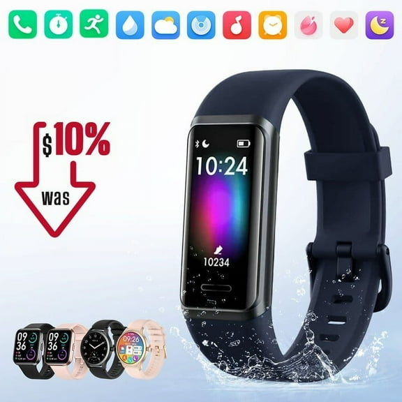 ENOMIR Smart Watch, Fitness Tracker for Android iPhone, Fitness Tracker with Heart Rate Sleep Monitor, Activity Tracker with IP68 Waterproof Pedometer Smartwatch for Women Man Blue