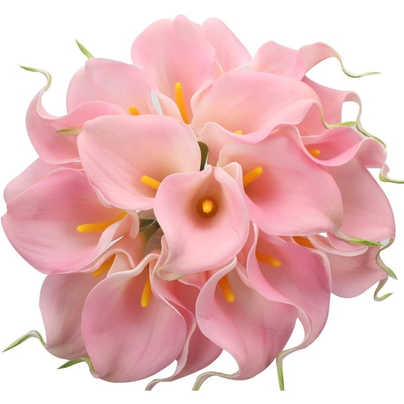 ENOVA FLORAL 20Pcs Artificial Real Touch Calla Lily Flowers for DIY Wedding Bouquet Party Home Decor