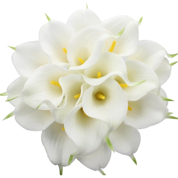 ENOVA FLORAL 20Pcs Artificial Real Touch Calla Lily Flowers for DIY Wedding Bouquet Party Home Decor