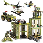 ENP City Building Set, 677 Pcs Army Military Building Block Kit for Kids, Army Rescue Tower Building Toys, Gift for Boy Girls 6-12, Green