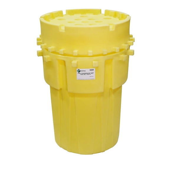 ENPAC 180-Gallon Poly-Overpack Drum, Yellow, for Transporting Small Transformers, UV Resistant, Tight Grip Sealing