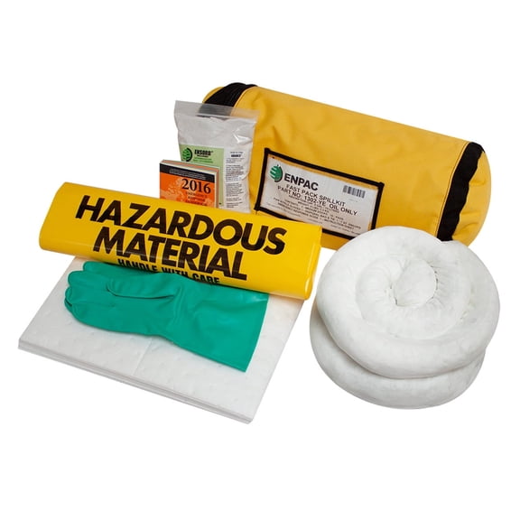 ENPAC Fast Pack Oil Only Emergency Spill Kit: Includes Duffle Bag, Absorbent Pads, Absorbent Socks, Granular Absorbent, PPE Kit, and Disposal Bags - OSHA, UN, & DOT Compliant