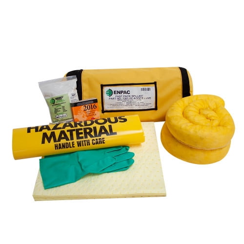 ENPAC Fast Pack Yellow Hazard Universal Emergency Spill Kit: Includes Duffle Bag, Absorbent Pads, Absorbent Socks, Granular Absorbent, PPE Kit, and Disposal Bags - OSHA, UN, & DOT Compliant