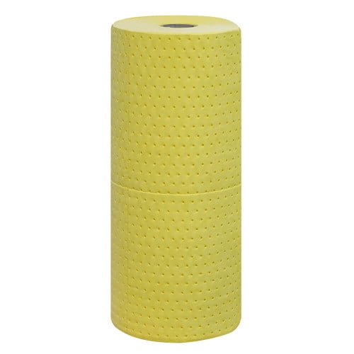 ENPAC Heavyweight Sonic Bonded Absorbent Roll for Chemical Spills Cleanup and Containment, 150 feet x 30 inches, 52 Gal. Capacity, Yellow