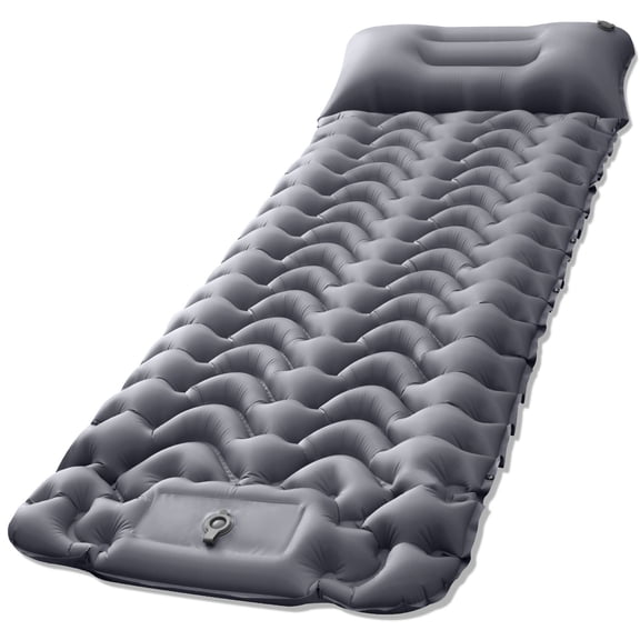 ENQIZ Foot Pump Air Mattress - 77"x27"x3.5" Camping Sleeping Pad, Portable Inflatable Mat with Quick Inflation/Deflation for Outdoor, Tent, Car Travel