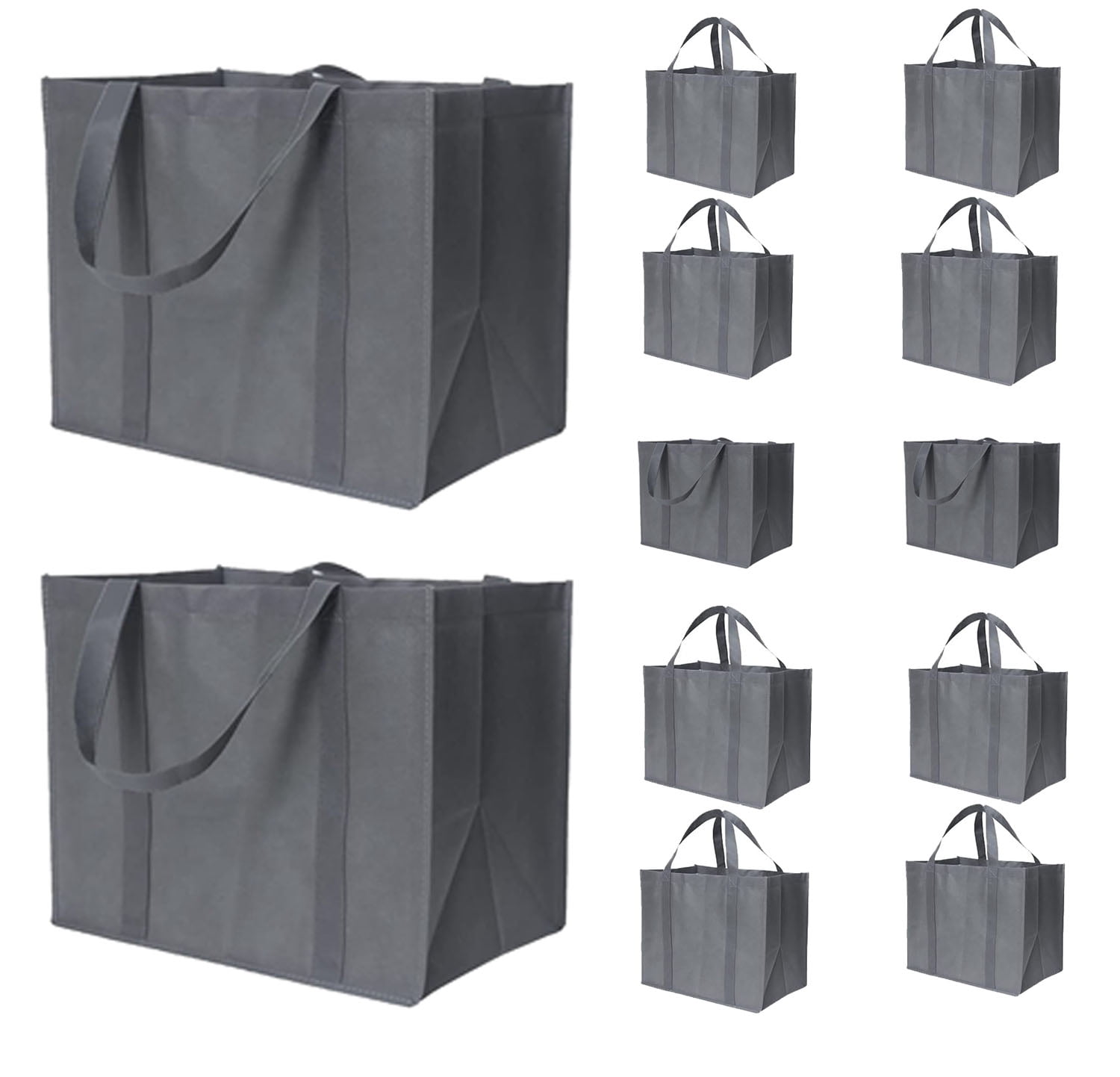 ENROSLU Reusable Grocery Bags with Long Handles, 12 Pack , 35L Large