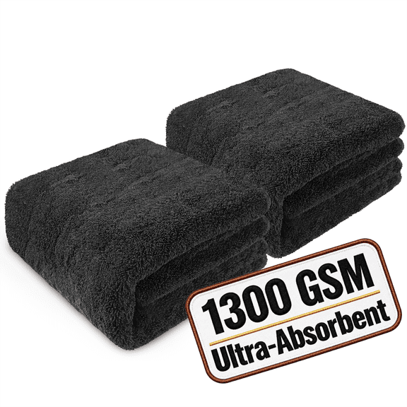 ENRUNEST 2 Pack 1300 GSM Car Drying Towel,Ultra-Absorbent,36" x 24"