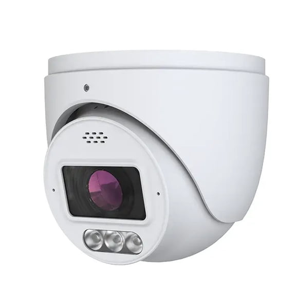 ENS Titanium IP-5IRD4E4B5-MZ-PA 4MP AI Turret Security Camera, 2.7-13.5mm Motorized Zoom, Red Blue Strobe Deterrence, Two-Way Audio, Heat Map, Face Detection, PoE+ IP66