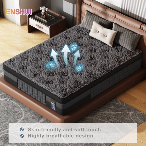 ENSHUI 12-inch Gel Memory Foam Full Mattress - Cooling Sleep & Pressure Relief, Medium-Firm with Motion Isolation for Blissful Rest