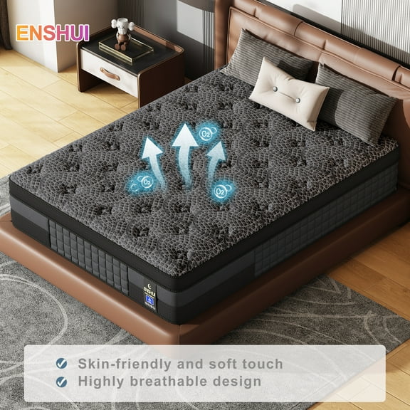 ENSHUI Twin Size Mattress, 14 inch Gel Memory Foam Mattress for Cool Night & Pressure Relief, Medium Hardness with Motion Isolating, Bliss