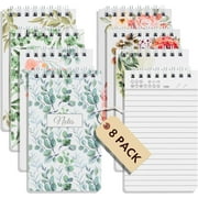 ENSIGHT 8 Pcs Mini Pocket Notebooks - 3x5, 75 Sheets - Notepad Stay Organized Anywhere (Floral)