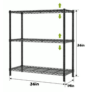 ENSSOHE-Adjustable Garage Wire Shelving Unit, Kitchen, 4 Tiers, Garage Shelving Unit
