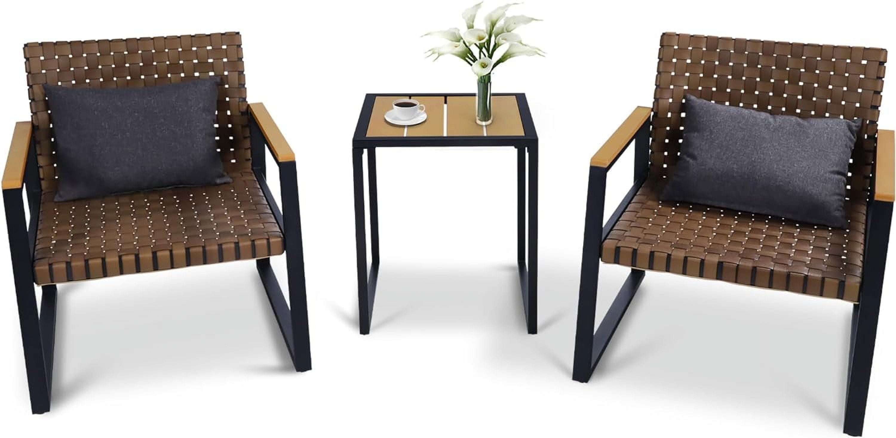 ENSTVER 3Piece Wicker Patio Furniture Conversation Set,Outdoor All