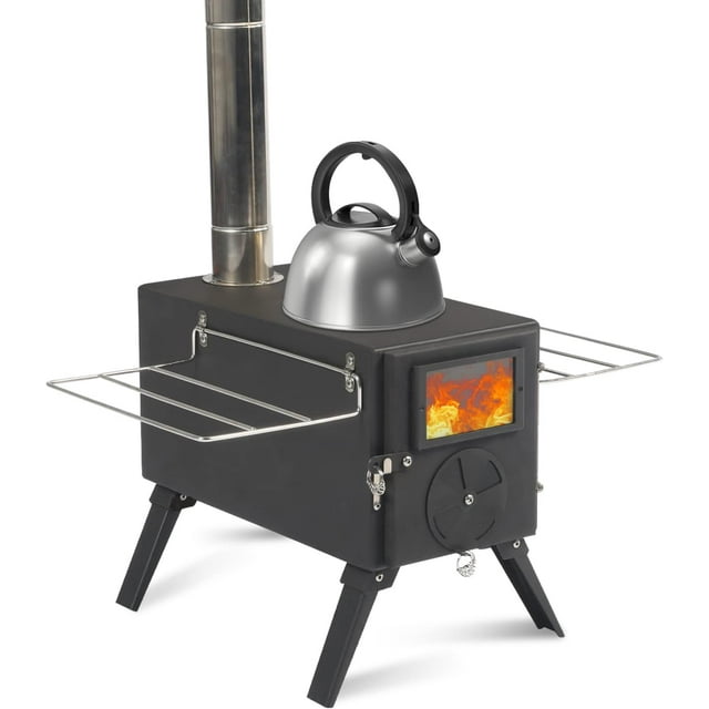ENSTVER Camping Wood Stove for Tent, Portable Wood Burning Stove for Outdoor Cooking and Heating