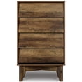 ENSTVER Bedroom Wooden 4 Drawer Dresser, Tall Chest with Bevel Drawers ...
