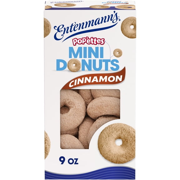 Entenmann's Pop'ettes Cinnamon Mini Donuts, 9 oz, Sugar Donuts, Box
