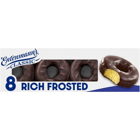 Entenmann's Rich Frosted Donuts, 8 count, Chocolate Dipped Donuts, 15 oz Box