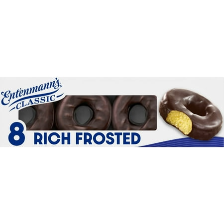 Entenmann's Rich Frosted Donuts, 8 count, Chocolate Dipped Donuts, 15 oz Box