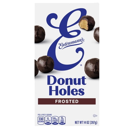 Entenmann's Frosted Donut Holes, 14 oz, Chocolate Donut Bites, Box