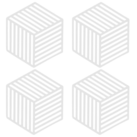 ENTASSER 4 pcs Trivet Mat - Multi-Use Intricately Carved Insulated Flexible Durable Non Slip Coasterswhite