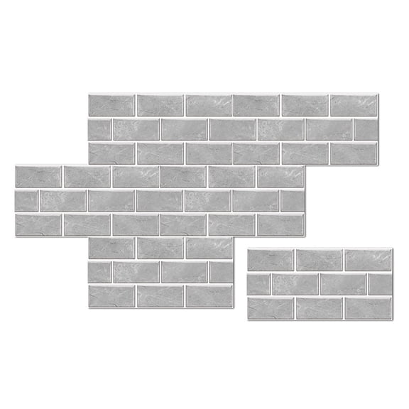 ENTASSER Mediterranean style gray brick pattern home kitchen stove wall partial tile stickers self-adhesive