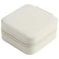 thumbnail image 1 of ENTASSER Mini Jewelry Travel Case,Small Travel Jewelry Organizer, Portable Jewelry Box Travel Mini Storage Organizer Portable Display Storage Box For Rings Earrings Necklaces Giftswhite, 1 of 6