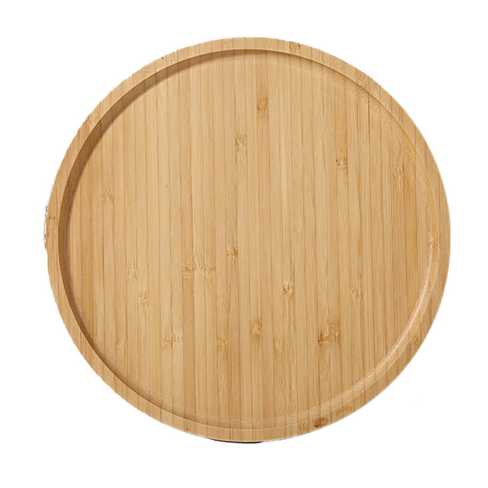 ENTASSER Round Wood Serving Tray Decorative Wooden Food Traystyle2