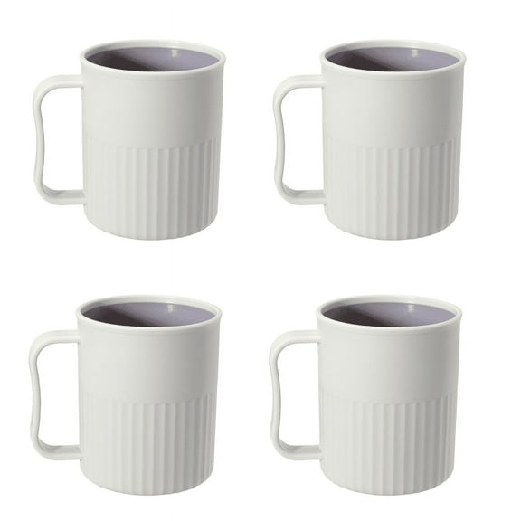 ENTASSER White Polypropylene Coffee & Milk Mug Set of 4
