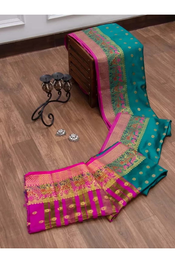 ENTELLTUS | Cotton Silk Gold Zari Saree