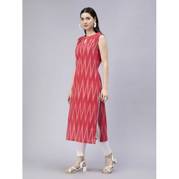 ENTELLUS | Handloom red kurta for women’s by Entellus in Ikkat