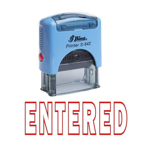 ENTERED Self Inking Rubber Stamp Office Stationary Custom Shiny Stamp