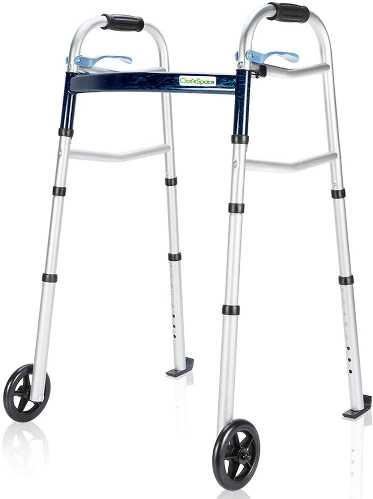 ENTESI Portable Lightweight Folding Walker for Elderly Adults, 5Inch