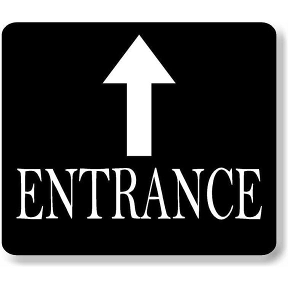 ENTRANCE STAIGHT ARROW BLACK Aluminum Composite Sign, 20"x24"