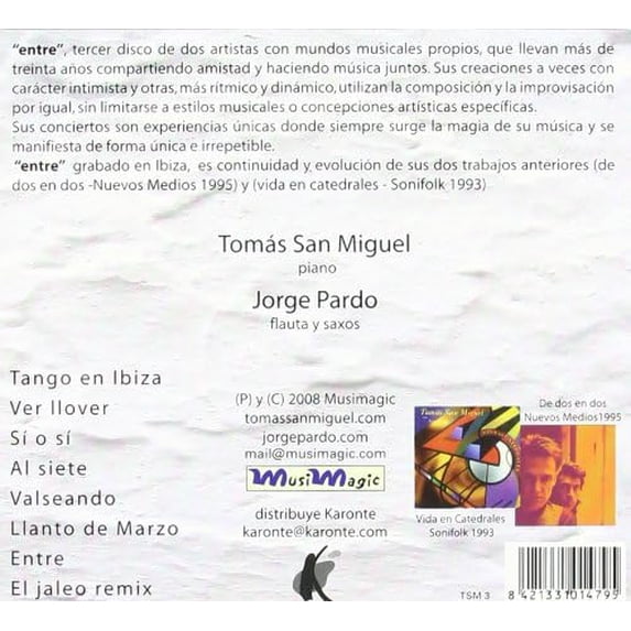 San Miguel Tomas & Pardo Jorge ENTRE (CD)