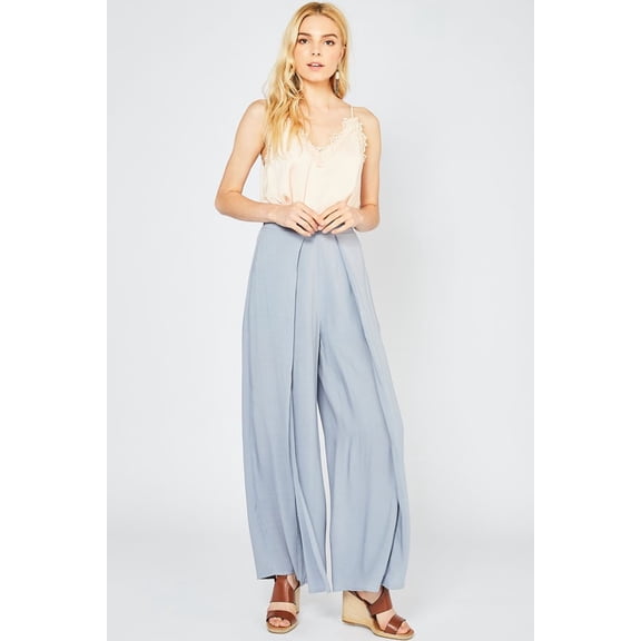 ENTRO High Waist Pants Featuring Double Slit Detail On Front
