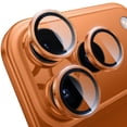 thumbnail image 1 of ENTRONIX Metallic Camera Lens Cover for iPhone 16 Pro Max, HD Tempered Glass Lens Guard, Orange, 1 of 6