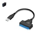 thumbnail image 1 of ENTSASMO Black USB 2.0 to SATA Cable, USB to SATA III Hard Drive Adapter Compatible for 2.5" HDD and SSD, Supports Windows XP/Vista/7/8/10 and Mac OS 23cm/9" Adapter Cable USB to Typec, 1 of 6