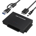 thumbnail image 1 of ENTSASMO Black USB 3.0 to IDE and SATA Reader External Hard Drive Adapter Converter for Universal 2.5/3.5 HDD/SSD Hard Drive Disk, 1 of 6