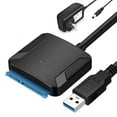 thumbnail image 1 of ENTSASMO SATA to USB 3.0 Adapter, External Hard Drive Converter Cable for 2.5" 3.5" HDD, SSD with Power Supply External Hard Drive Converter Cable, 1 of 9