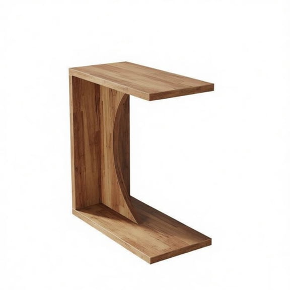 ENTU C-Shaped End Table with Adjustable Legs Slim Side Table for Couch Bed Laptop Snacks