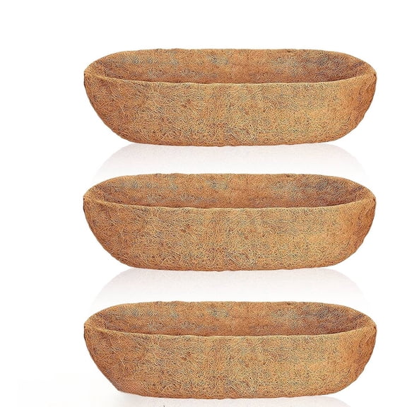 ENTU Coconut Fiber Window Box Liners Trough Coco Liners for Wire Window Baskets Natural Woven Coir Planter Insert for Balcony Garden Indoor and Outdoor Planting