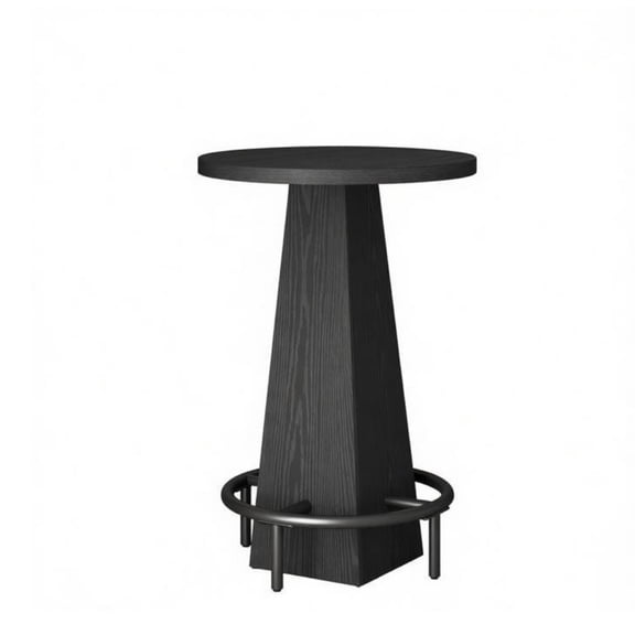 ENTU Counter Height Bar Table with Pyramid Base Round Pub Table for Living Room Home Bar Bistro
