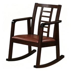 ENTU Heavy-Duty Rocking Chair with Padded Seat Ergonomic Ladder Back Accent Armchair for Indoor Relaxation