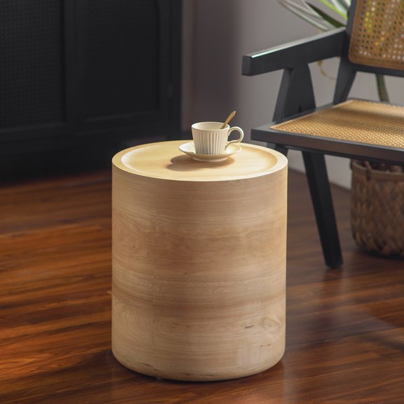 ENTU   Round Wood Grain Coffee Table for Living Room Ready to Use Out of Box