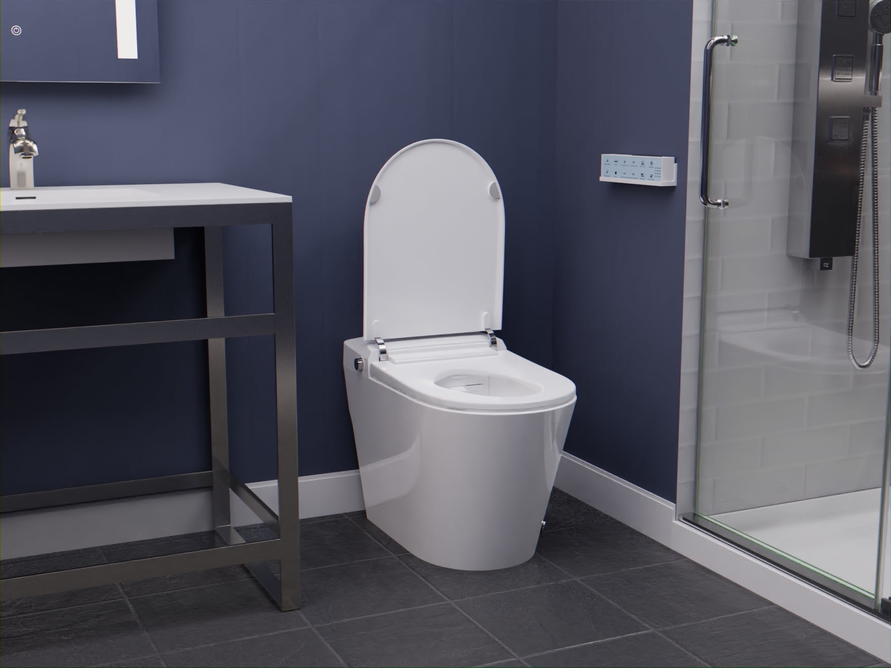 Echo White Elongated Smart Toilet Bidet with Auto Open and Flush