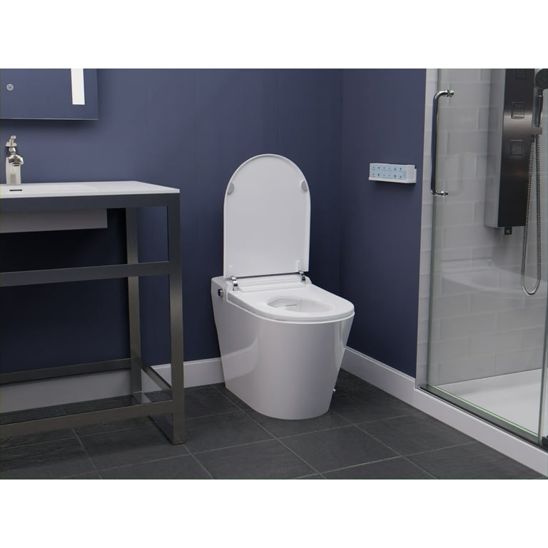 Bnuina Elongated Smart Bidet in White with Auto Flush, Auto Open