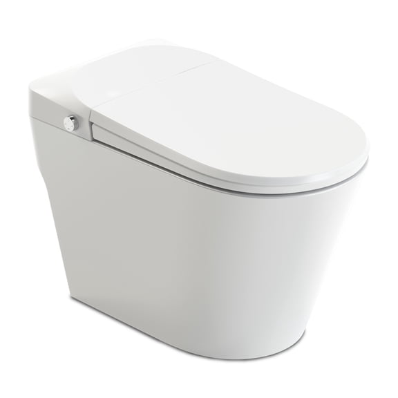 ANZZI Echo Elongated Smart Bidet Toilet Auto-Open, Auto-Flush, Heated Bidet Toilet Seat in White