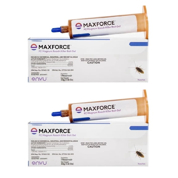 ENVU Maxforce Fc Magnum Cockroach German Roach Control Gel Bait - 2 Tubes 1 Plunger