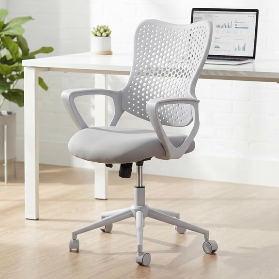 ENYLAY Ergonomic Office Chair, Breathable Mesh Computer Desk Chair with Armrests & Rolling Swivel, Butterfly Back Design Task Chair for Home Office, Adults Teens (Gray)
